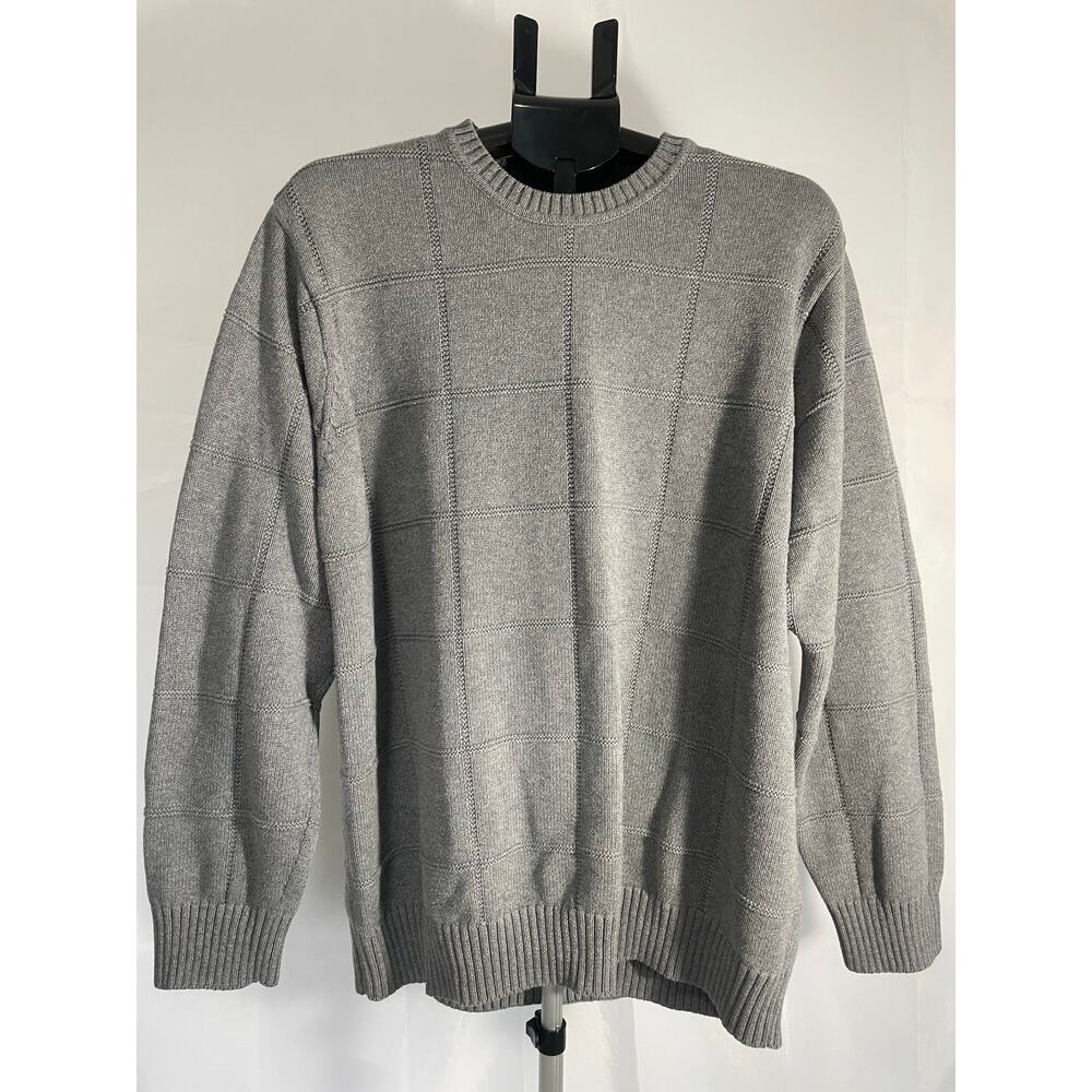 Vintage Fisherman’s Sweater Men’s XLT Gray Preppy Grandpa Retro Academia College
